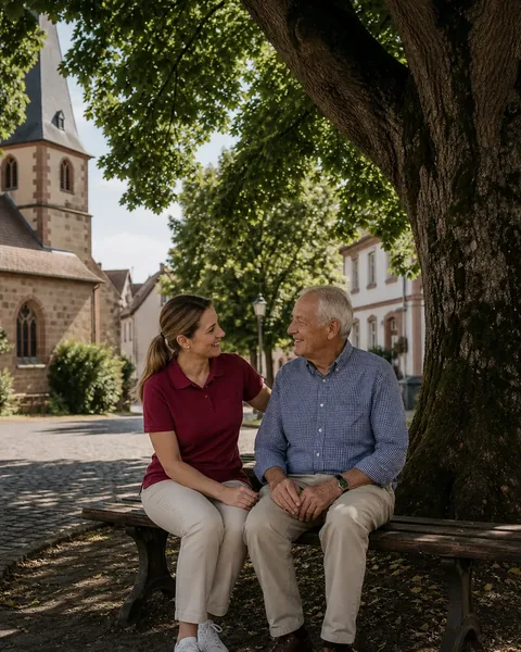 Symbolbild: Pause unter der Eschersheimer Linde mit Alltagshelfer