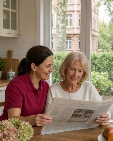 Symbolbild: Zeitung lesen am Küchentisch in Eschersheim