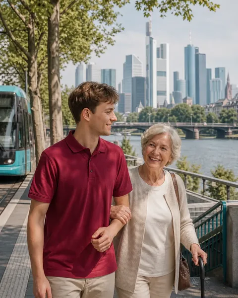 Symbolbild: Alltagshelferin auf dem Weg zum nächsten Besuch