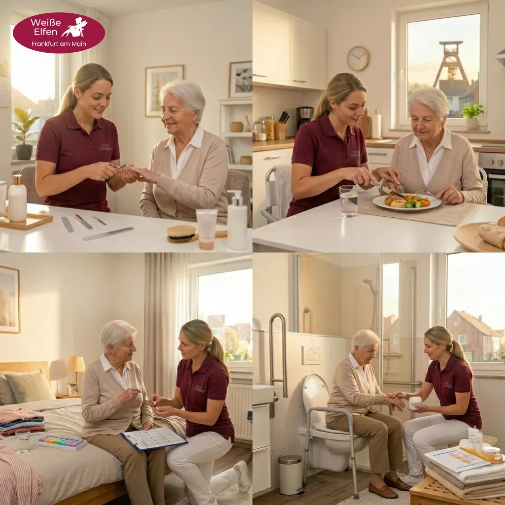 Gemeinsame Mahlzeit mit Betreuung zuhause
