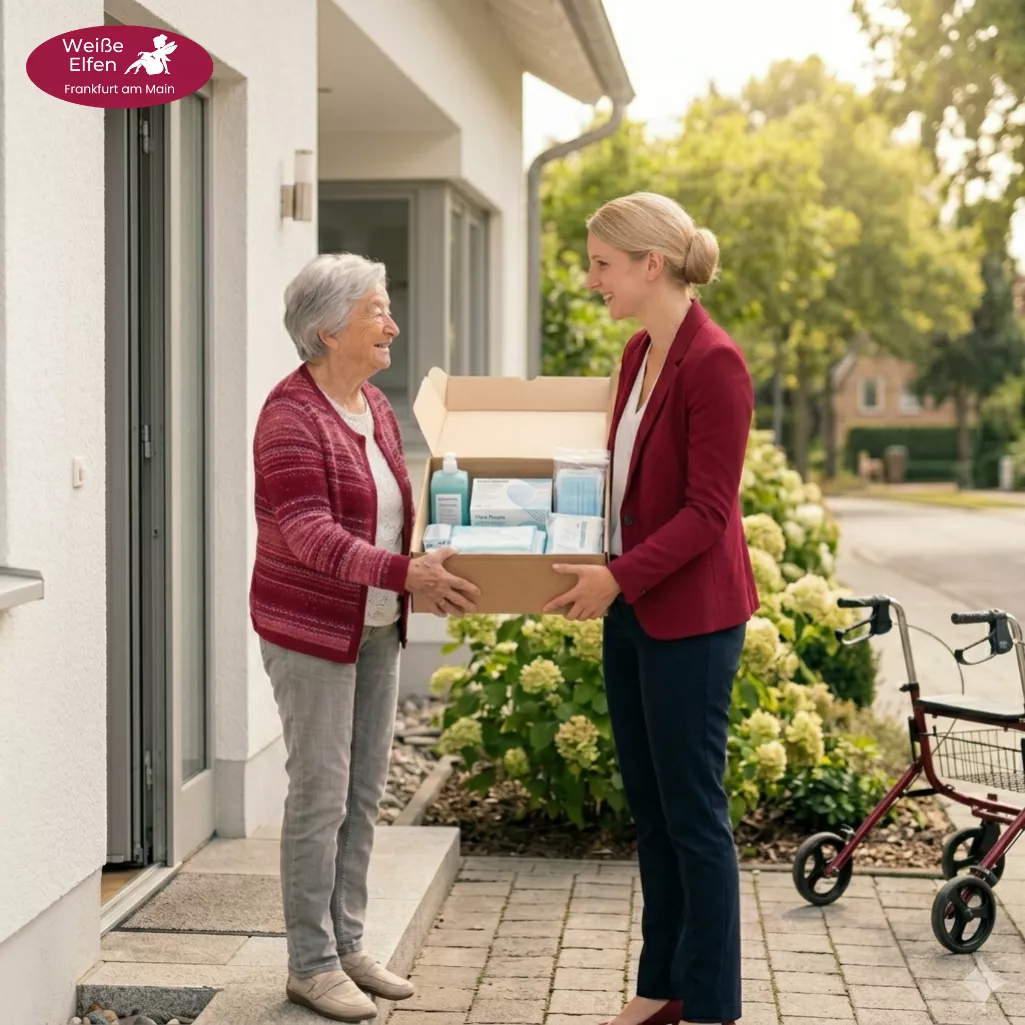 Lieferung der kostenlosen Pflegebox nach Hause